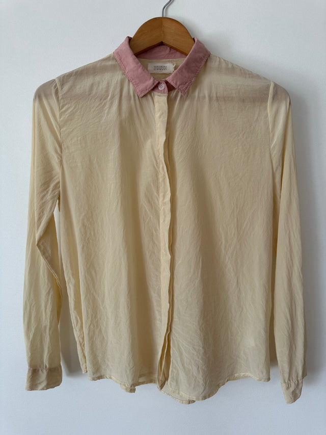VANISHING ELEPHANT - SILK SHIRT - BUTTER CREAM / SOFT PINK - 12-Shirts-UPTOWN VINTAGE-UPTOWN LOCAL