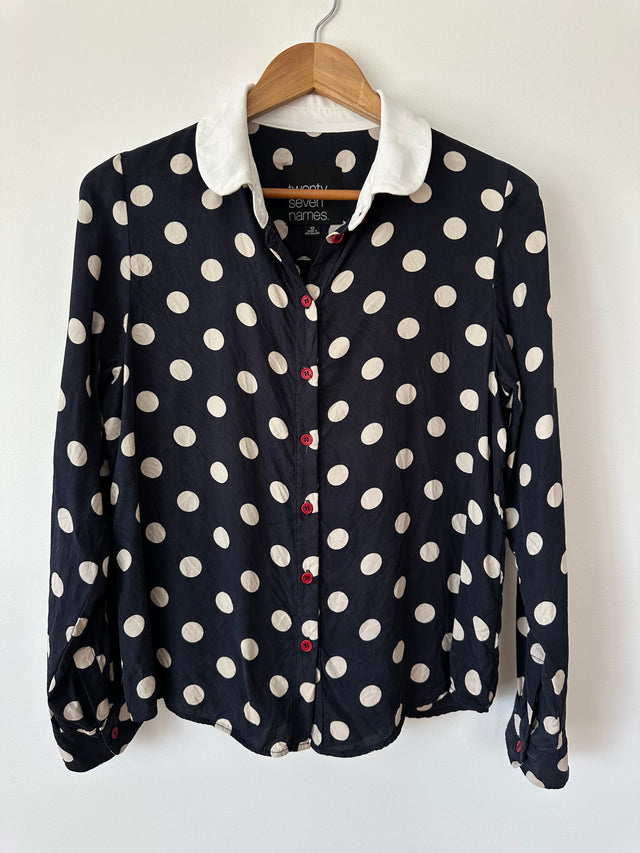 TWENTY SEVEN NAMES - BIG SPOT SHIRT - NAVY / WHITE - 10-Shirts-UPTOWN VINTAGE-UPTOWN LOCAL