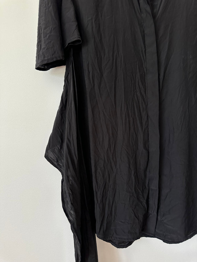 SIR THE LABEL - SILK WRAP SHIRT - BLACK - 1 / S-Shirts-UPTOWN VINTAGE-UPTOWN LOCAL