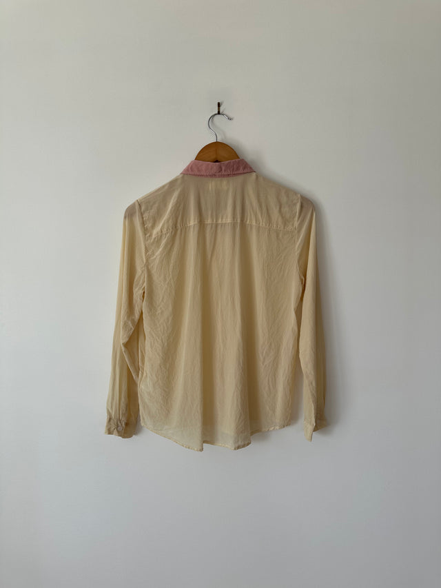 VANISHING ELEPHANT - SILK SHIRT - BUTTER CREAM / SOFT PINK - 12-Shirts-UPTOWN VINTAGE-UPTOWN LOCAL
