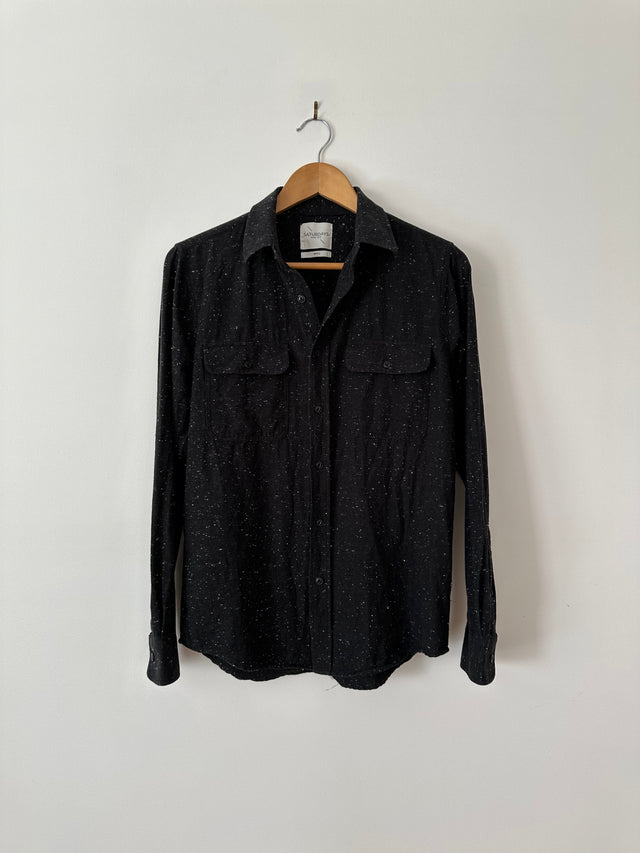 SATURDAYS NYC - COTTON SHIRT - BLACK - S-Shirts-UPTOWN VINTAGE-UPTOWN LOCAL