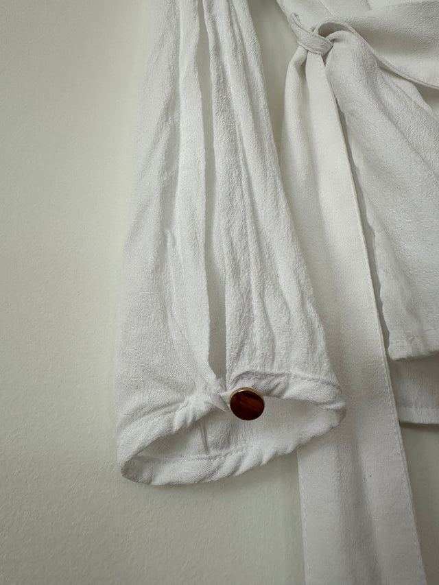 VIKTORIA & WOODS - LUX WRAP SHIRT - WHITE - 1 / S-Shirts-UPTOWN VINTAGE-UPTOWN LOCAL