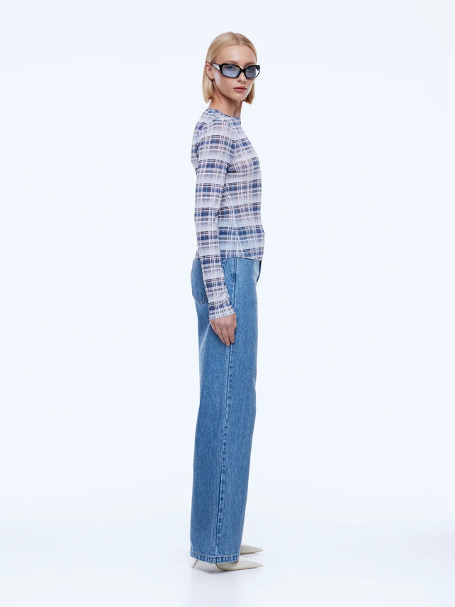 ENA PELLY - Daisy Long Sleeve - Faded Check-Shirts & Tops-ENA PELLY-6-UPTOWN LOCAL