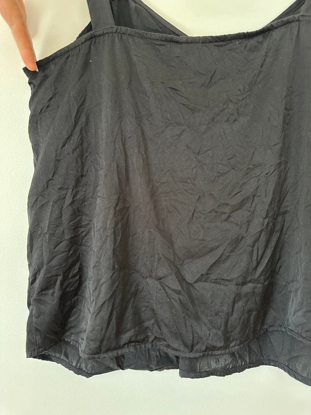 NOBODY DENIM - SILK CAMI TOP - BLACK - M-Shirts-UPTOWN VINTAGE-UPTOWN LOCAL