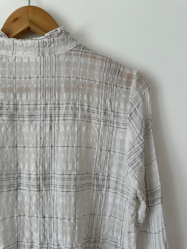 CATHERINE MURPHY - DETAILED SHIRT - WHITE / BLACK - 12-Shirts-UPTOWN VINTAGE-UPTOWN LOCAL