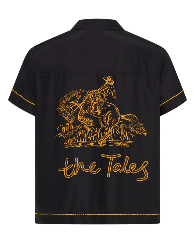 THE TALES - Cowboy Silk Shirt - Black-Shirts & Tops-The Tales-XS-UPTOWN LOCAL