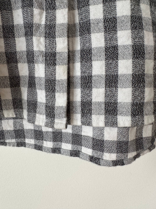 VANISHING ELEPHANT - FLANNELETTE CHECK SHIRT - CHARCOAL / WHITE - 12-Shirts-UPTOWN VINTAGE-UPTOWN LOCAL
