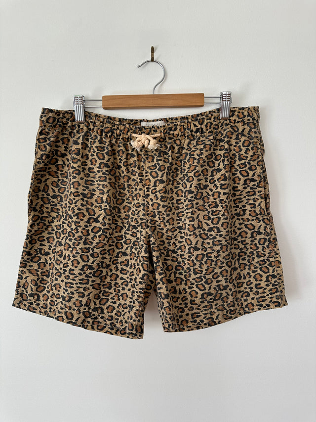 VANISHING ELEPHANT - LEOPARD PRINT SWIM SHORTS - 30-Shorts-UPTOWN VINTAGE-UPTOWN LOCAL