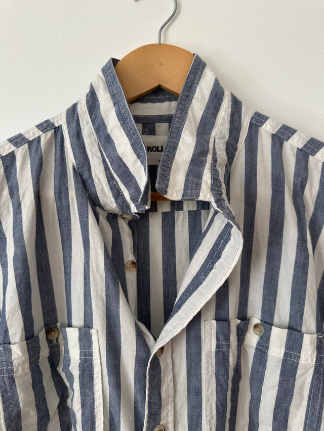ROLLAS - SHORT SLEEVE STRIPE SHIRT - BLUE/WHITE - 10/M-Shirts-UPTOWN VINTAGE-UPTOWN LOCAL