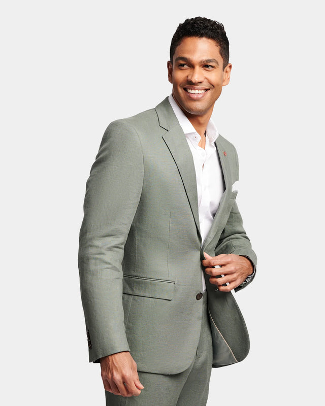 Sleek Linen Blazer - Army-Blazer-Brooksfield-38-UPTOWN LOCAL