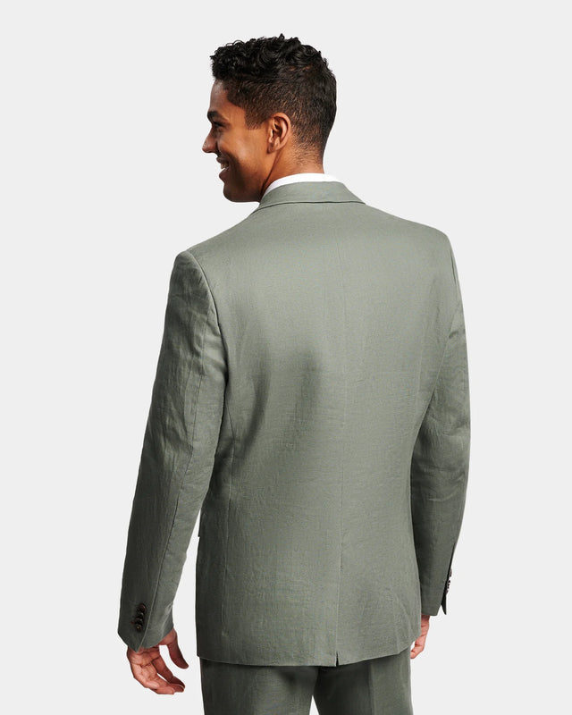 Sleek Linen Blazer - Army-Blazer-Brooksfield-38-UPTOWN LOCAL