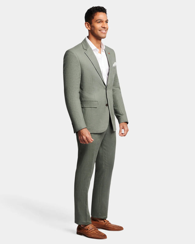 Sleek Linen Trouser - Army-Pants-Brooksfield-30-UPTOWN LOCAL