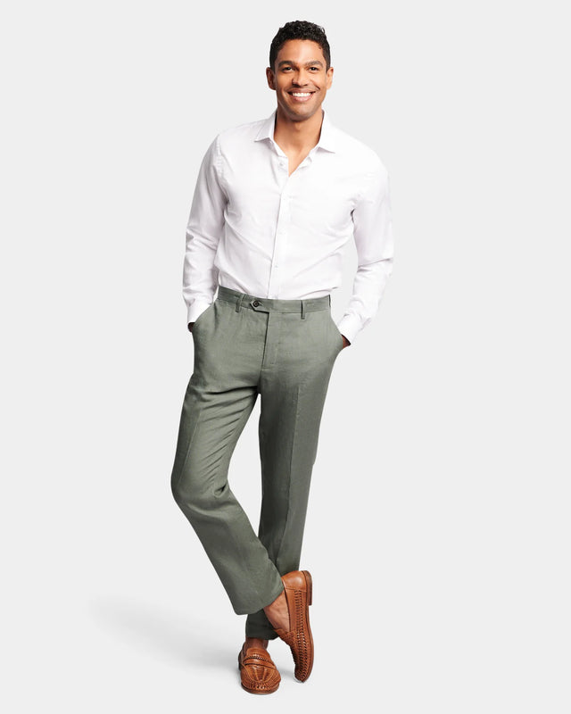 Sleek Linen Trouser - Army-Pants-Brooksfield-30-UPTOWN LOCAL