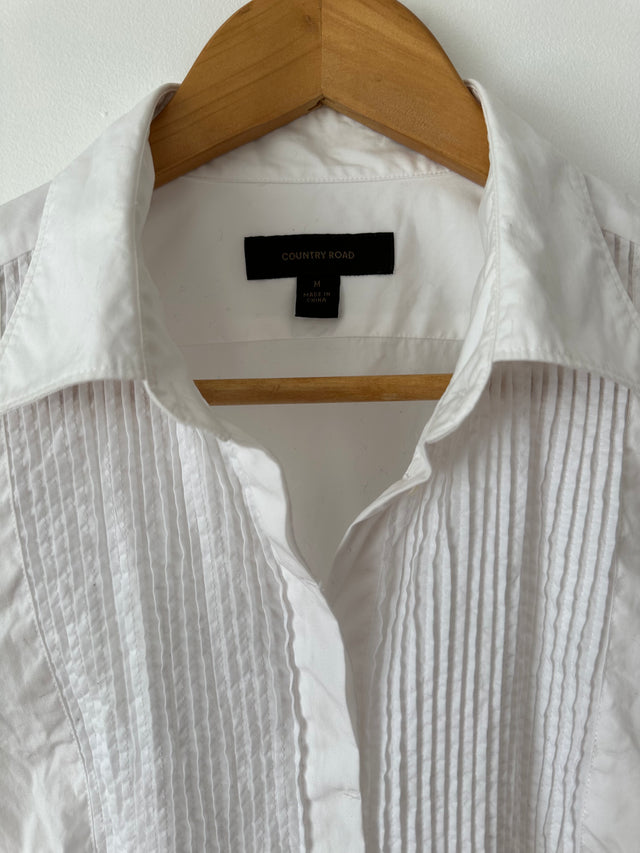 COUNTRY ROAD - 2006 VINTAGE TUXEDO SLIM SHIRT - WHITE - M-Shirts-UPTOWN VINTAGE-UPTOWN LOCAL