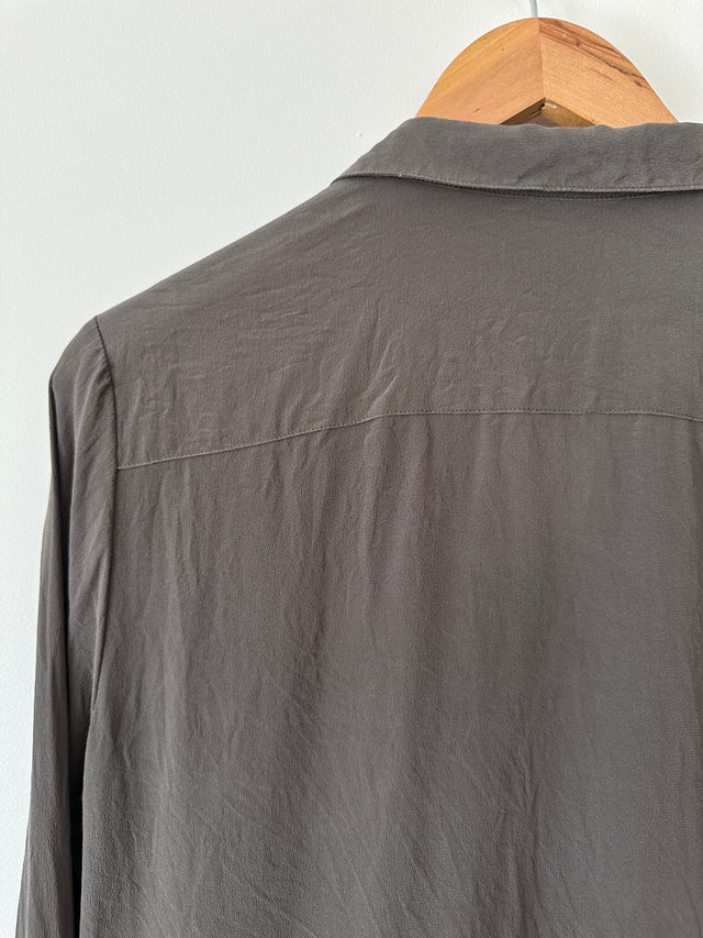 VANISHING ELEPHANT - SILK SHIRT - CHARCOAL - 12-Shirts-UPTOWN VINTAGE-UPTOWN LOCAL