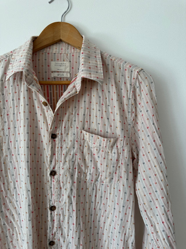 VANISHING ELEPHANT - SOFT COTTON SHIRT - WHITE / MULTI - S-Shirts-UPTOWN VINTAGE-UPTOWN LOCAL