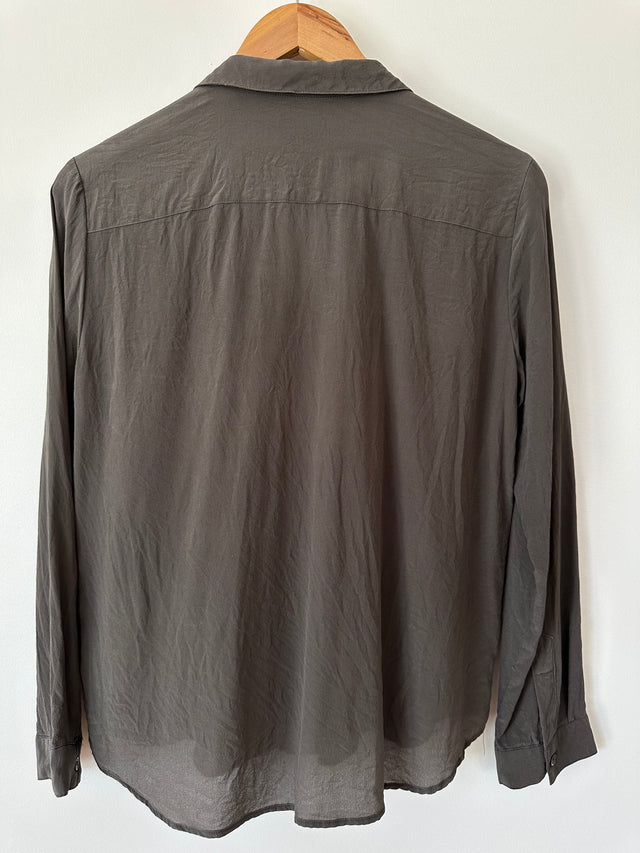 VANISHING ELEPHANT - SILK SHIRT - CHARCOAL - 12-Shirts-UPTOWN VINTAGE-UPTOWN LOCAL