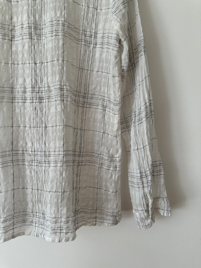 CATHERINE MURPHY - DETAILED SHIRT - WHITE / BLACK - 12-Shirts-UPTOWN VINTAGE-UPTOWN LOCAL