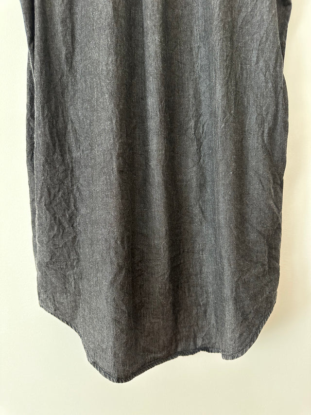 CHEAP MONDAY - SLEEVLESS DENIM SHIRT - WASHED BLACK - S-Shirts-UPTOWN VINTAGE-UPTOWN LOCAL