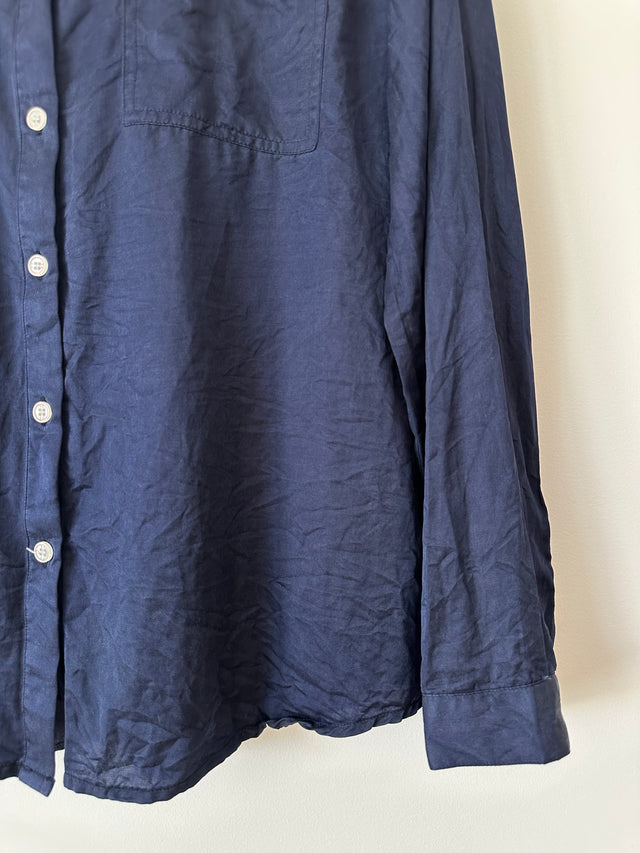 VANISHING ELEPHANT - SILK SHIRT - NAVY - 12-Shirts-UPTOWN VINTAGE-UPTOWN LOCAL