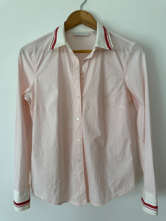 COUNTRY ROAD - 2004 VINTAGE CONTRAST COLLAR SHIRT - PINK / WHITE COLLAR - M-Shirts-UPTOWN VINTAGE-UPTOWN LOCAL