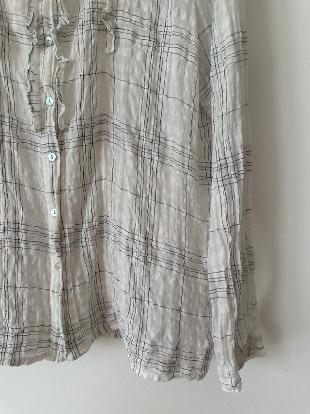 CATHERINE MURPHY - DETAILED SHIRT - WHITE / BLACK - 12-Shirts-UPTOWN VINTAGE-UPTOWN LOCAL