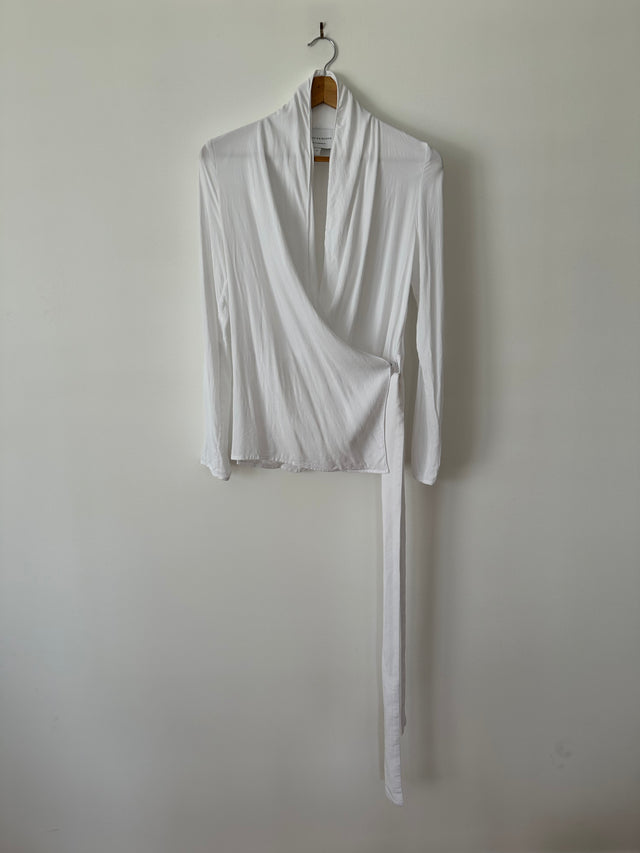 VIKTORIA & WOODS - LUX WRAP SHIRT - WHITE - 1 / S-Shirts-UPTOWN VINTAGE-UPTOWN LOCAL
