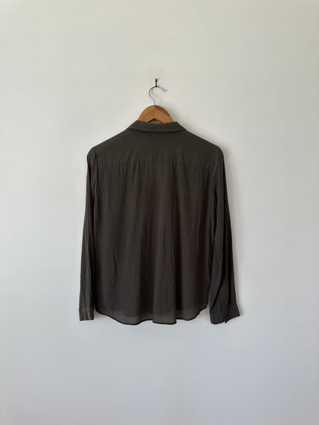VANISHING ELEPHANT - SILK SHIRT - CHARCOAL - 12-Shirts-UPTOWN VINTAGE-UPTOWN LOCAL