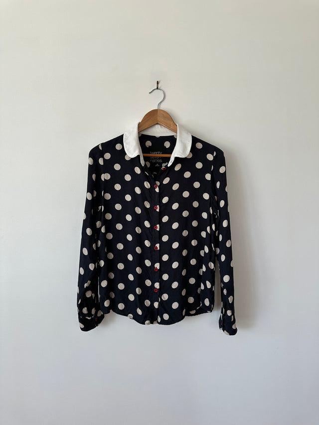 TWENTY SEVEN NAMES - BIG SPOT SHIRT - NAVY / WHITE - 10-Shirts-UPTOWN VINTAGE-UPTOWN LOCAL
