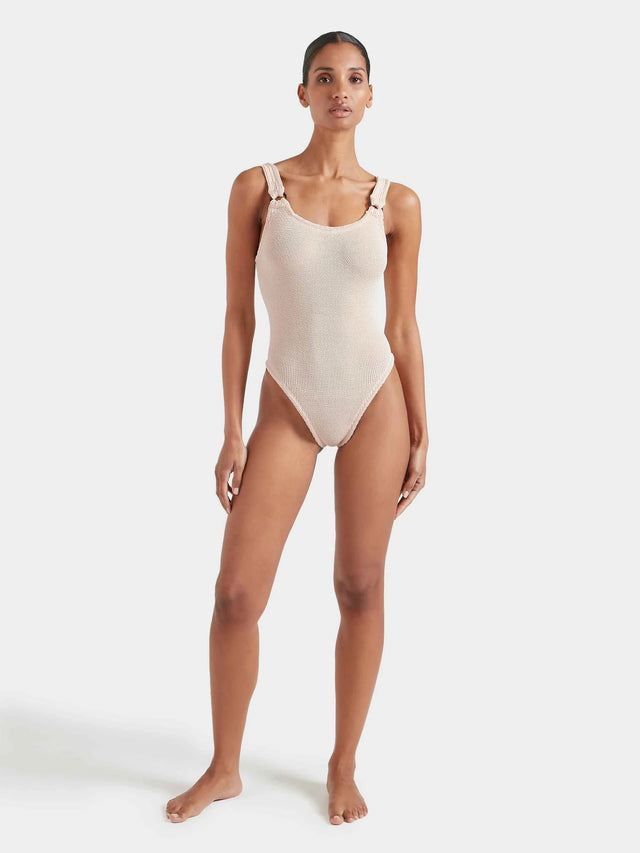 HUNZA G - Domino Swim Crinkle - Blush-Swimwear-Hunza G-UPTOWN LOCAL