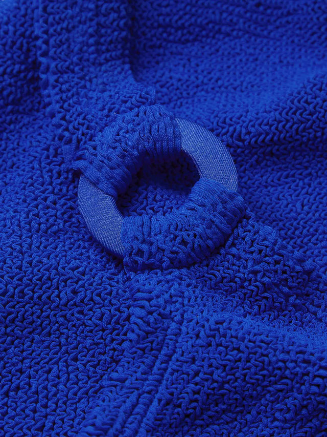HUNZA G - Domino Swim Crinkle with Tonal Hoops - Royal Blue-Swimwear-Hunza G-UPTOWN LOCAL