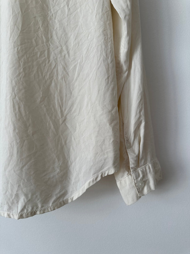 VANISHING ELEPHANT - SILK SHIRT - CREAM -12-Shirts-UPTOWN VINTAGE-UPTOWN LOCAL
