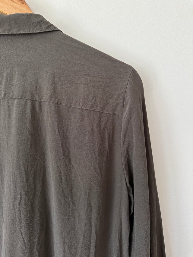 VANISHING ELEPHANT - SILK SHIRT - CHARCOAL - 12-Shirts-UPTOWN VINTAGE-UPTOWN LOCAL