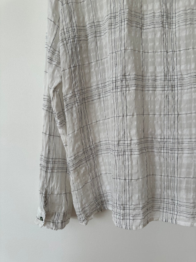 CATHERINE MURPHY - DETAILED SHIRT - WHITE / BLACK - 12-Shirts-UPTOWN VINTAGE-UPTOWN LOCAL
