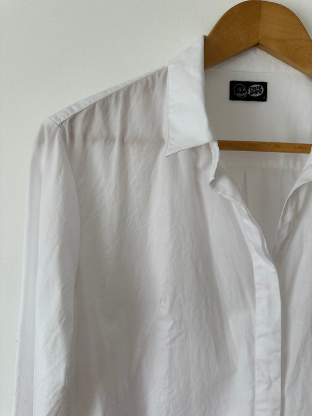 CHEAP MONDAY - OVERSIZED COTTON SHIRT - WHITE - S-Shirts-UPTOWN VINTAGE-UPTOWN LOCAL