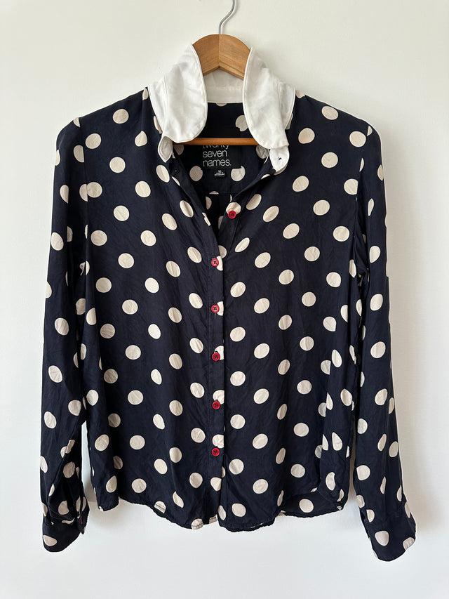 TWENTY SEVEN NAMES - BIG SPOT SHIRT - NAVY / WHITE - 10-Shirts-UPTOWN VINTAGE-UPTOWN LOCAL