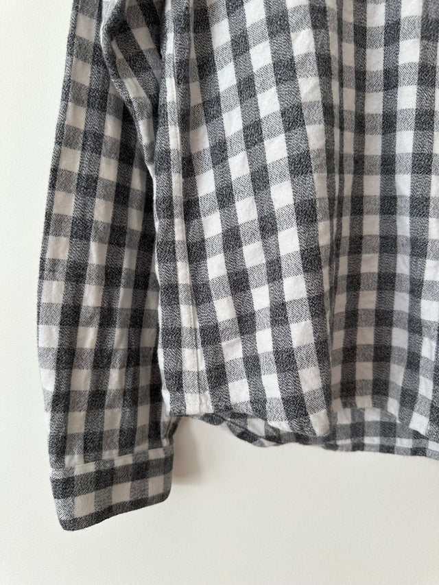 VANISHING ELEPHANT - FLANNELETTE CHECK SHIRT - CHARCOAL / WHITE - 12-Shirts-UPTOWN VINTAGE-UPTOWN LOCAL