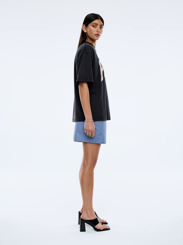 ENA PELLY - Peach Pelly Collegiate Tee - Vintage Black-T-Shirts-ENA PELLY-6/XS-UPTOWN LOCAL