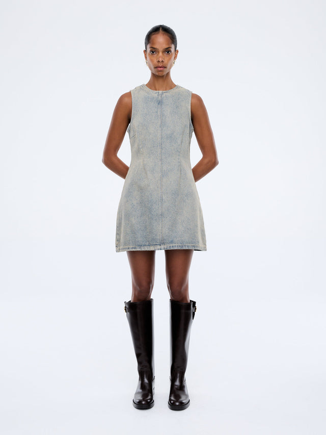 ENA PELLY - Gracie Denim Dress - Peach Wash-Dresses-ENA PELLY-6/XS-UPTOWN LOCAL