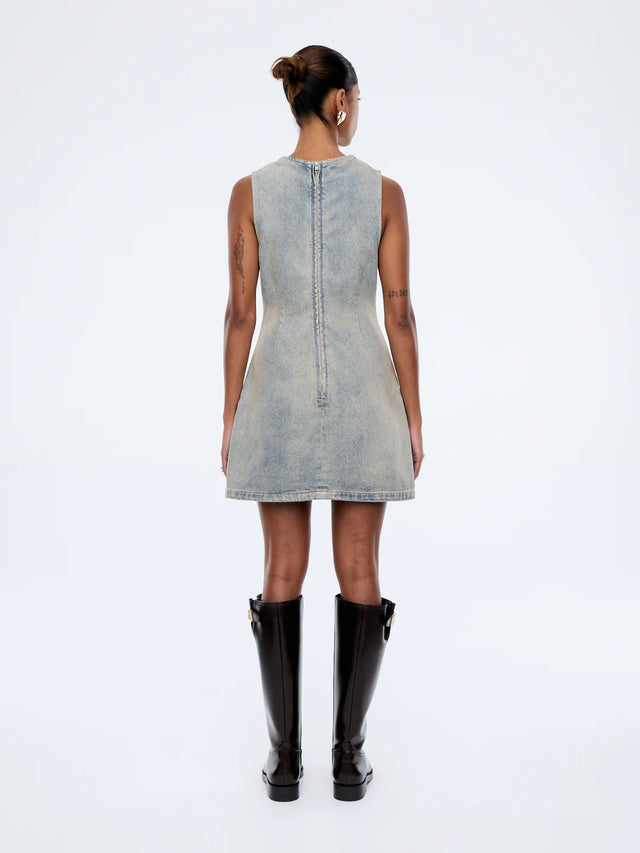 ENA PELLY - Gracie Denim Dress - Peach Wash-Dresses-ENA PELLY-6/XS-UPTOWN LOCAL