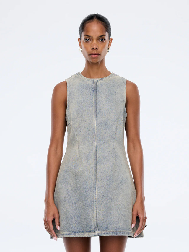ENA PELLY - Gracie Denim Dress - Peach Wash-Dresses-ENA PELLY-6/XS-UPTOWN LOCAL