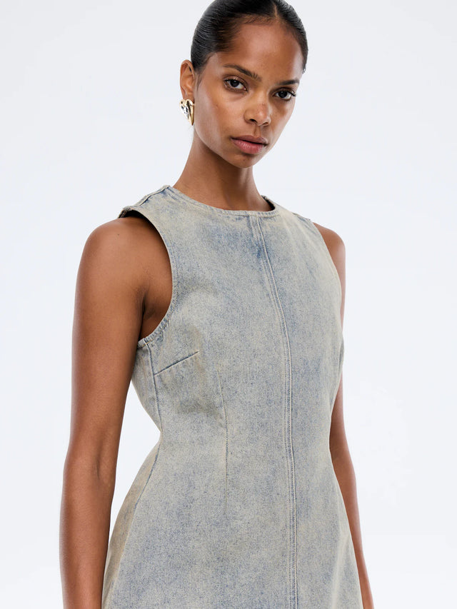 ENA PELLY - Gracie Denim Dress - Peach Wash-Dresses-ENA PELLY-6/XS-UPTOWN LOCAL