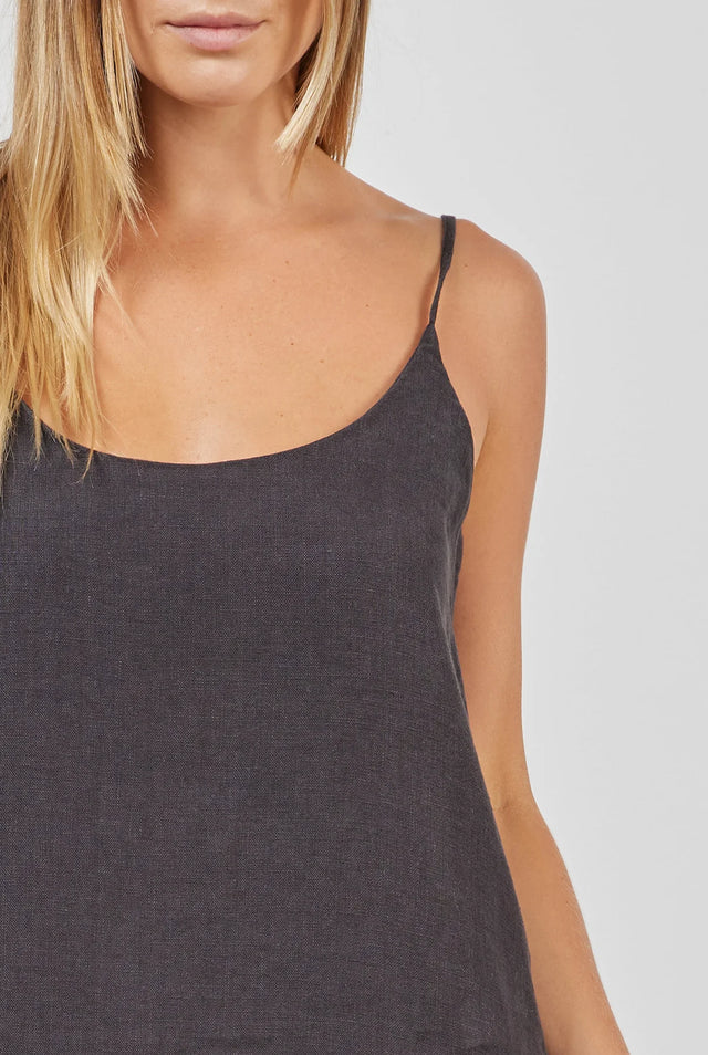 Essential Linen Slip Dress - Black-Dresses-Academy Brand Womens-XS-UPTOWN LOCAL