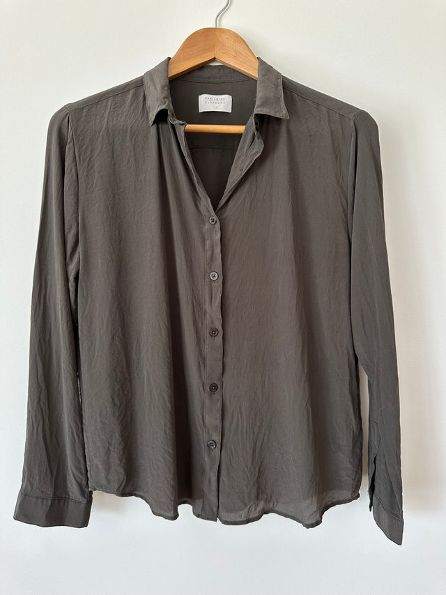 VANISHING ELEPHANT - SILK SHIRT - CHARCOAL - 12-Shirts-UPTOWN VINTAGE-UPTOWN LOCAL