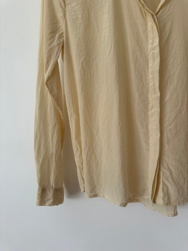 VANISHING ELEPHANT - SILK SHIRT - BUTTER CREAM / SOFT PINK - 12-Shirts-UPTOWN VINTAGE-UPTOWN LOCAL