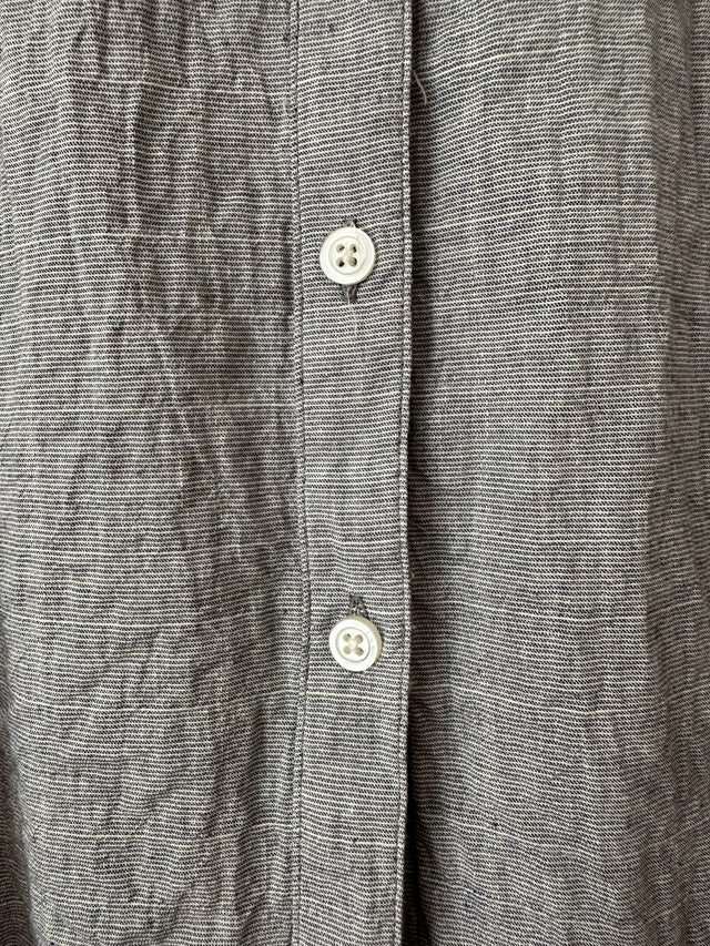 WEATHERED - LONG SLEEVE COTTON SHIRT - NAVY/CHARCOAL - M-Shirts-UPTOWN VINTAGE-UPTOWN LOCAL