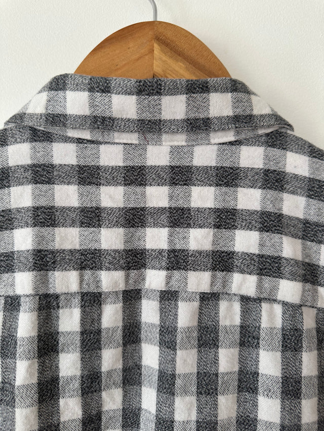 VANISHING ELEPHANT - FLANNELETTE CHECK SHIRT - CHARCOAL / WHITE - 12-Shirts-UPTOWN VINTAGE-UPTOWN LOCAL