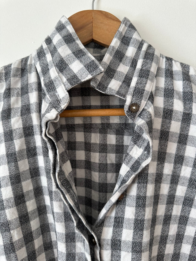 VANISHING ELEPHANT - FLANNELETTE CHECK SHIRT - CHARCOAL / WHITE - 12-Shirts-UPTOWN VINTAGE-UPTOWN LOCAL