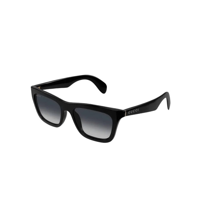Black Gucci sunglasses on a white background