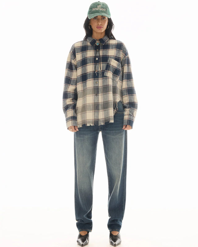 THE TALES - Cutaway Bleached Flannel Shirt